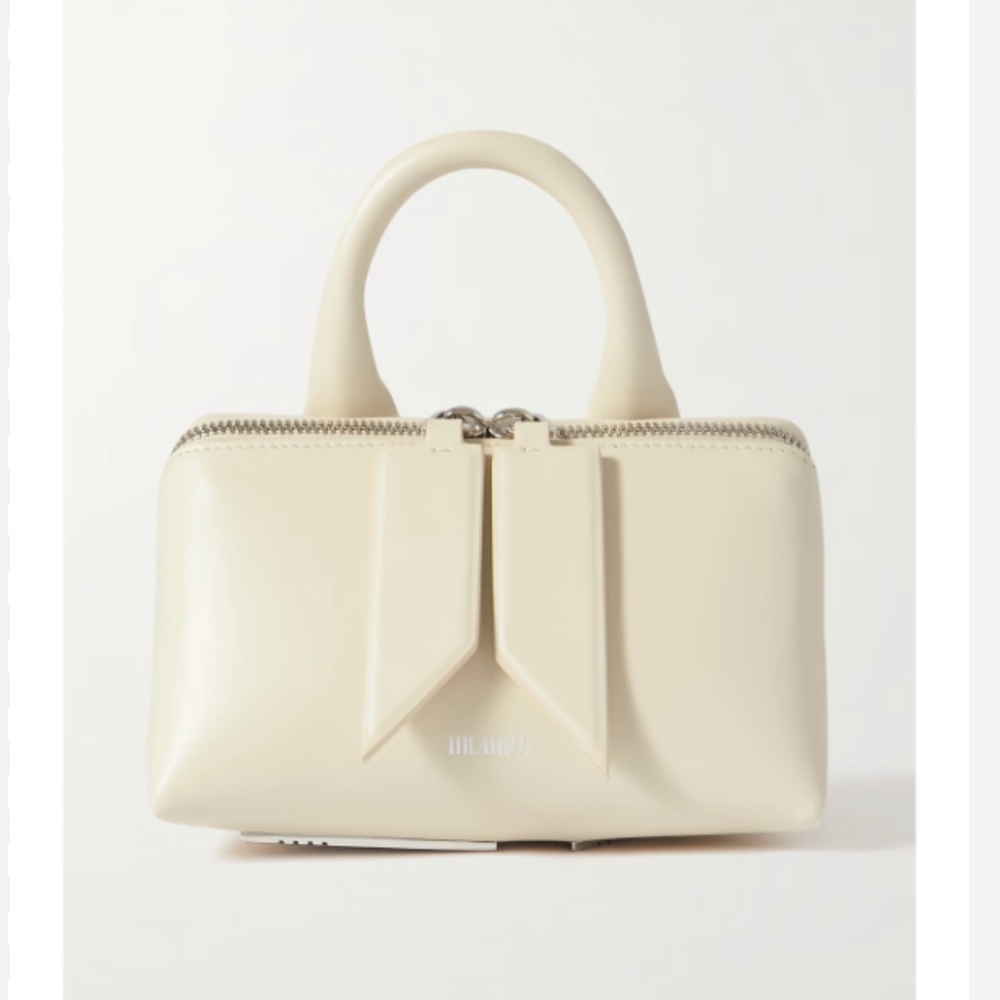 THE ATTICO Friday Mini Leather Cross-body Bag In Cream